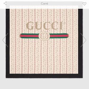 Gucci floral logo head scarf.